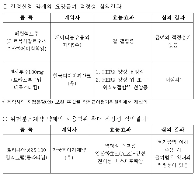 올해 첫 약평위, 급여 기대했던 '엔허투'는 결국 재심의 결정